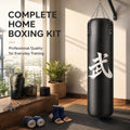 AMTPM Punching Bag for Adults, 4ft PU Leather Heavy Boxing Bag Set with 12oz Boxing Gloves, MMA Karate Kickboxing Boxing Home Gym Martial Art - Unfilled