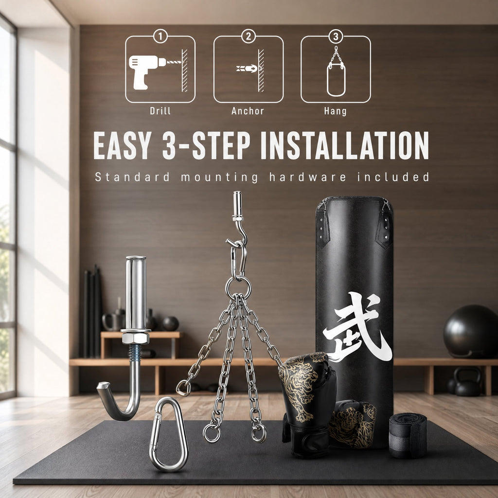 AMTPM Punching Bag for Adults, 4ft PU Leather Heavy Boxing Bag Set with 12oz Boxing Gloves, MMA Karate Kickboxing Boxing Home Gym Martial Art - Unfilled